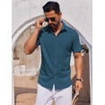 thumbnail image 3 of COOFANDY Mens Casual Shirts Short Sleeve Untucked Casual Dress Shirts, 3 of 6