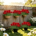 thumbnail image 4 of Artificial Geraniums Faux Flowers UV Resistant Realistic Bouquet for Garden Patio Porch Window Box Hanging Basket Home Wedding Party Decorations, 4 of 7