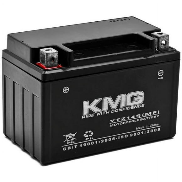 KMG 12V Battery Compatible with Honda 1300 VT1300CS CR CXA FURY 2009-2012 YTZ14S Sealed Maintenance Free Battery High Performance 12V SMF Replacement Powersport Battery