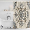 thumbnail image 2 of Blue Boho Shower Curtain Set - Long 72" x 84" Washable Bathtub Curtain with 12 Hooks, Ethnic Southwestern Geometric Vintage Waterproof Fabric Stall Shower Curtains for Bathroom/Bathtub Décor, 2 of 6