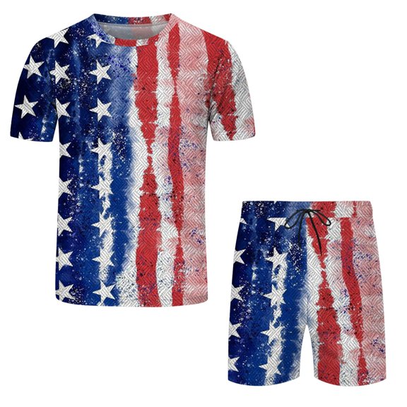 Vedolay Short Set For Men Casual Men's 2 Piece Summer Outfits Fashion Casual Shorts Tracksuit Set,Red 3XL