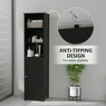 thumbnail image 4 of kleankin Tall Bathroom Storage Cabinet, Narrow Bathroom Cabinet, Black, 4 of 10