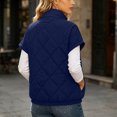 thumbnail image 5 of NominalSnug Women Short Sleeve Quilted Vest Stand Collar Zip Up Lightweight Padded Outerwear With Side Pockets, 5 of 8