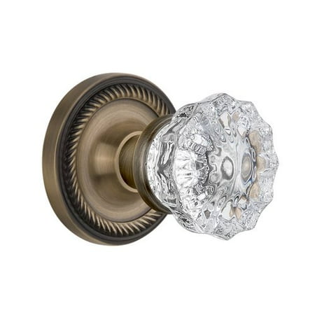 Nostalgic Warehouse Crystal Glass Interior Mortise Door Knob With Rope Rosette