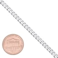 thumbnail image 2 of 3.5mm Solid .925 Sterling Silver Flat Cuban Link Curb Chain Necklace, 29.5 inches, 2 of 7