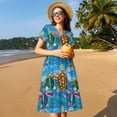 thumbnail image 4 of Disketp Little Sea Turtles para Vestido de Manga Corta para Mujeres, Vestidos de Verano para Mujeres, Casual y Holgado para la Playa, 4 of 6