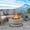 Flint Gray, variant on BAIDE HOME 32" Round Steel Low Profile Propane Fire Pit Table, 50,000 BTU Outdoor Gas Fire Pit with Lid, Glass Rocks, Cover, Pre-attached 10ft Propane Hose