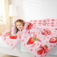 thumbnail image 4 of Manfei Cute Bow Knot Bedding Comforter Set,Sweet Strawberry Twin Comforter Sets,Pink Heart Print Bedding Set For Girl Teens,Ultra Soft Home Decor Reversible,2pcs, 4 of 8