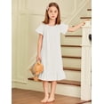 thumbnail image 3 of Arshiner Girls Nightgowns Sleepwear Short Sleeve Victorian Pajama Dress Soft Princess Sleepshirt, 3 of 8