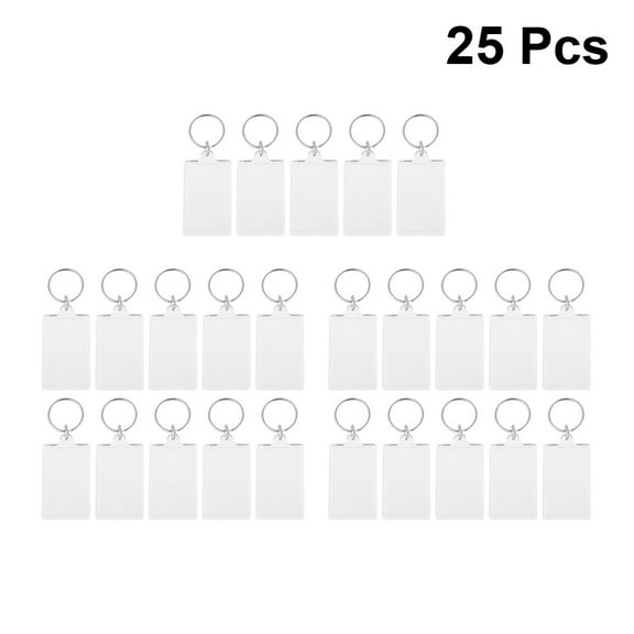 Homoyoyo Clear Acrylic Photo Frame Keychain 25pcs Set Transparent Key for