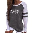 thumbnail image 1 of Moda mujer casual calavera estampado manga larga o-cuello camiseta sudadera tops Fridja  ghj987+1145, 1 of 5