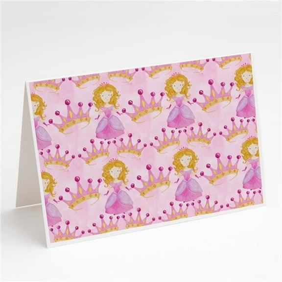 Watercolor Princess & Crown Greeting Cards & Envelopes - Pack of 8