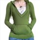 thumbnail image 1 of Sudadera con Capucha para Mujer, de Otoño, de Larga, Holgada, con Encaje, Cuello en V y Bolsillos. Verde L, 1 of 6
