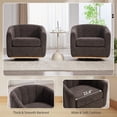 thumbnail image 4 of Modern Swivel Accent Chair,Boucle Swivel Barrel Chair with Wide Curved Backrest,Upholstered Club Armchair for Living Room,Bed Room,Office,Charcoal, 4 of 7
