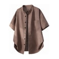 thumbnail image 5 of hotojiny Men's 2 Piece Shorts Set Oversized Button down Shirt and Wide Leg Shorts Casual Clothing Plus Size Matching Outfits(Coffee,X-Large), 5 of 7