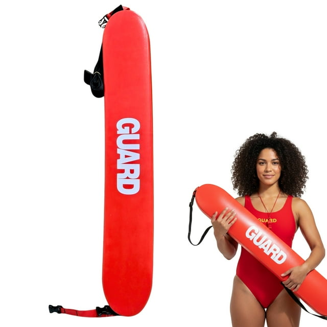 Tubo de Rescate Acuático Profesional 128 cm | Flotador Rojo con Correa Ajustable | Alta Visibilidad y Flotabilidad para Socorristas en Piscinas y Aguas Abiertas