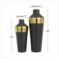 thumbnail image 3 of DecMode 20", 16"H Black Metal Vase with Gold Band, Set of 2, 3 of 8