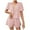Pink, variant on Wyobmus Womens Tie Front Sets 2 Piece Outfits Summer Short Sleeve Pleated Shirt Elastic Waist Bottoms Cotton Blouse Lounge Pajamas Sets Pink