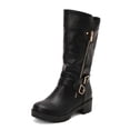 thumbnail image 4 of IUJSOY Knee High Boots Women Slouchy Round Toe Lug Sole Platform Riding Boots Moto Buckle Boots, 4 of 9
