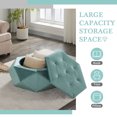 thumbnail image 5 of S-HOME Velvet Polygon Diamond Tufted Storage Ottoman, Cozy Seating Solution with Practical Design for Home Organization,Green, 5 of 12