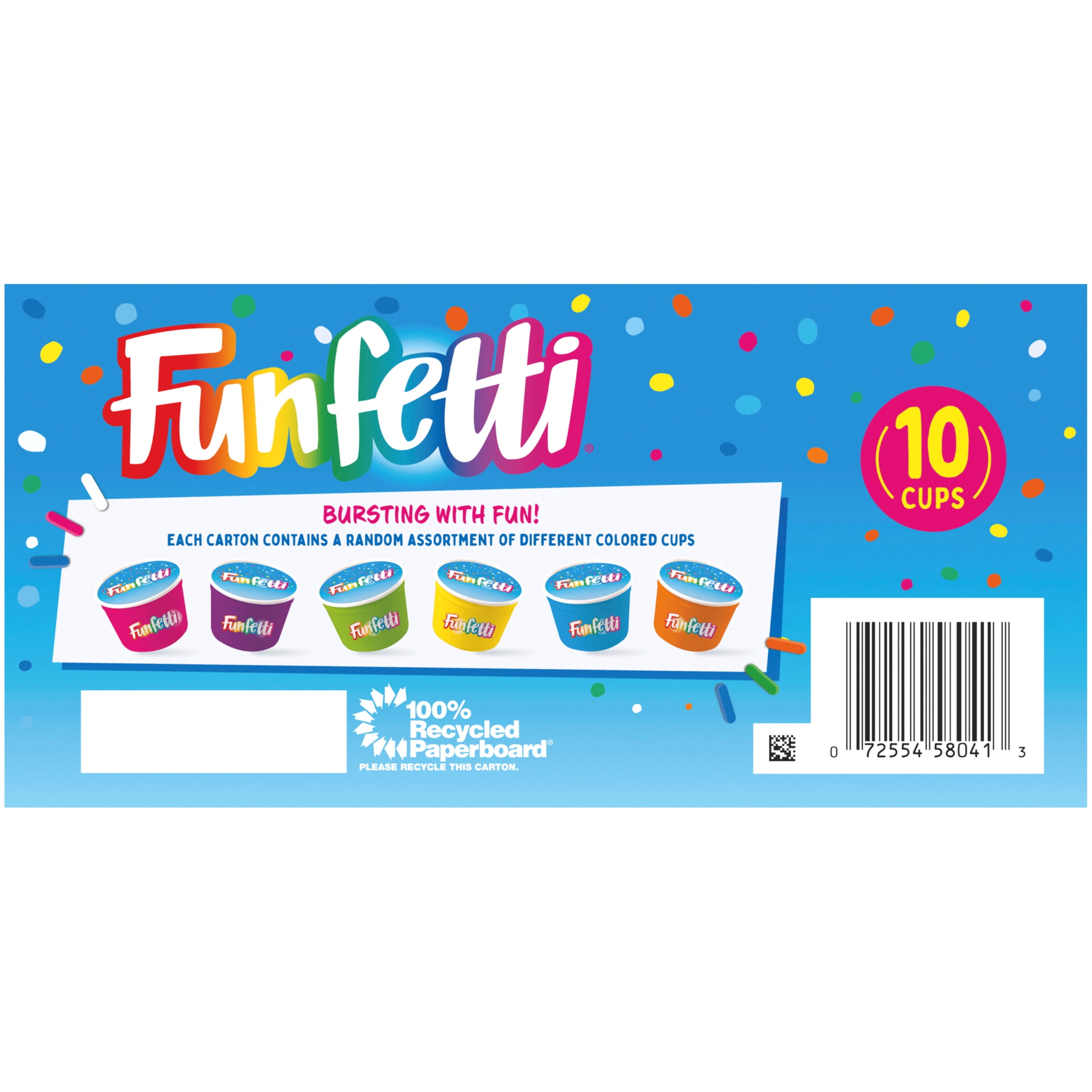 Funfetti Light Ice Cream with Rainbow Sprinkles Cups, 10 Pack