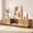 Natural, variant on 62.2" Mid Century Modern Fluted TV Stand, Low Profile TV Stand with Slatted & Waved Design Panel for Living Room Bedroom ()