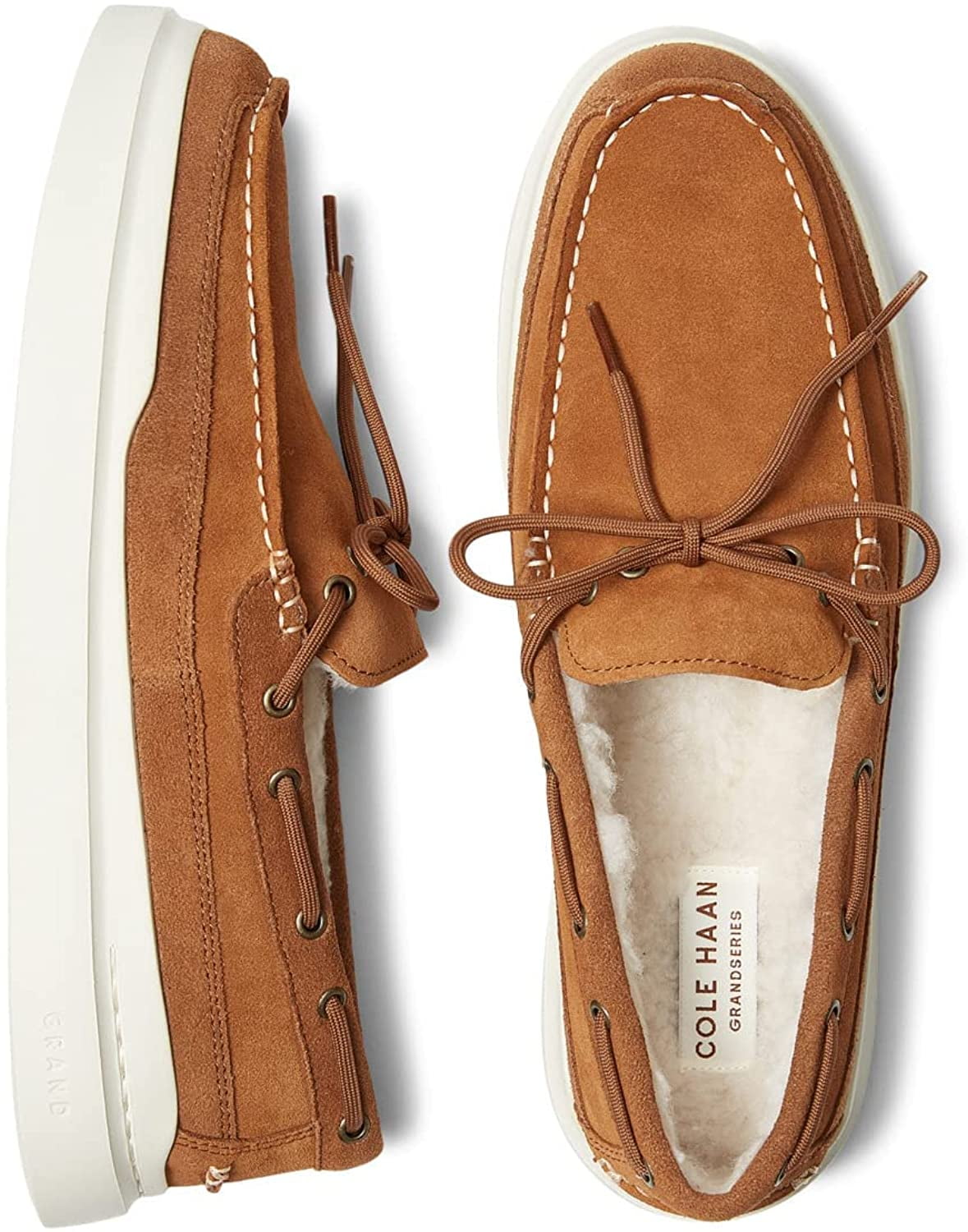 Cole Haan Men's Grandpro Rally Shearling Moc Sneaker, Wren Brown Ivory Midsole, 8.5