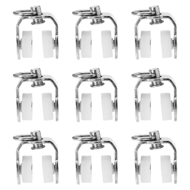 HLONK 20Pcs Curtain Rail Pulleys Curtain Rollers Metal Curtain Track Sliding Wheels