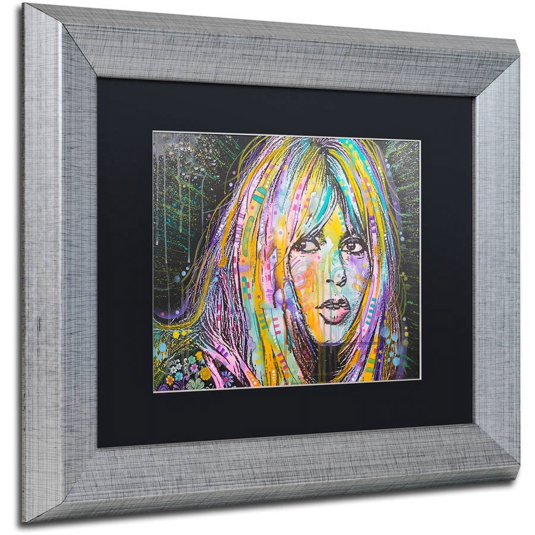 Trademark Fine Art "Bardot1" Canvas Art by Dean Russo, Black Matte, Silver Frame