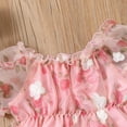 thumbnail image 4 of Mercatoo Toddler Girls Summer Outfit Puff Sleeve Floral Ruffle Tulle Tops and Shorts Clothes Set Kids Party Clothing, 4 of 9