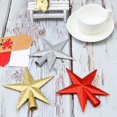 thumbnail image 4 of 3 Pack 4 Inches Glittered Mini Star Christmas Tree Topper Star Treetop for Small Christmas Tree Ornaments, Gold Silver and Red, 4 of 5