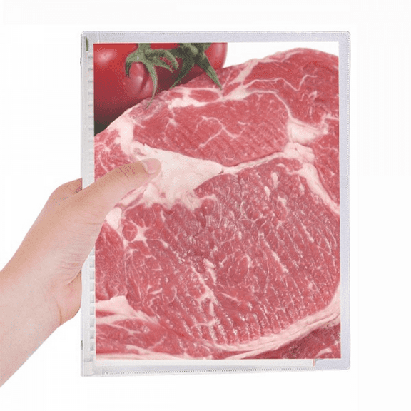 red steak raw meat food texture notebook loose diary refillable journal statiry