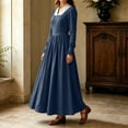 thumbnail image 6 of KICILVS Victorian Costume Women V Neck Long Sleeve Ruffle Trim Cuff Swing A Line Dress Renaissance Cosplay Outfit, 6 of 9