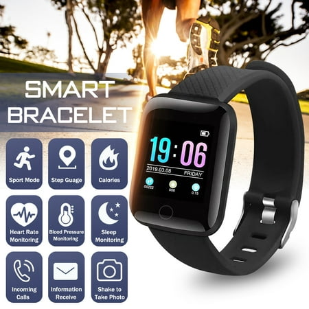 Smart Watch Blood Pressure Heart Rate Activity Fitness Tracker Sleep Monitor Call/SMS Reminder Sports Wrist Band Bracelet for iPhone & (Best Activity Band For Iphone)