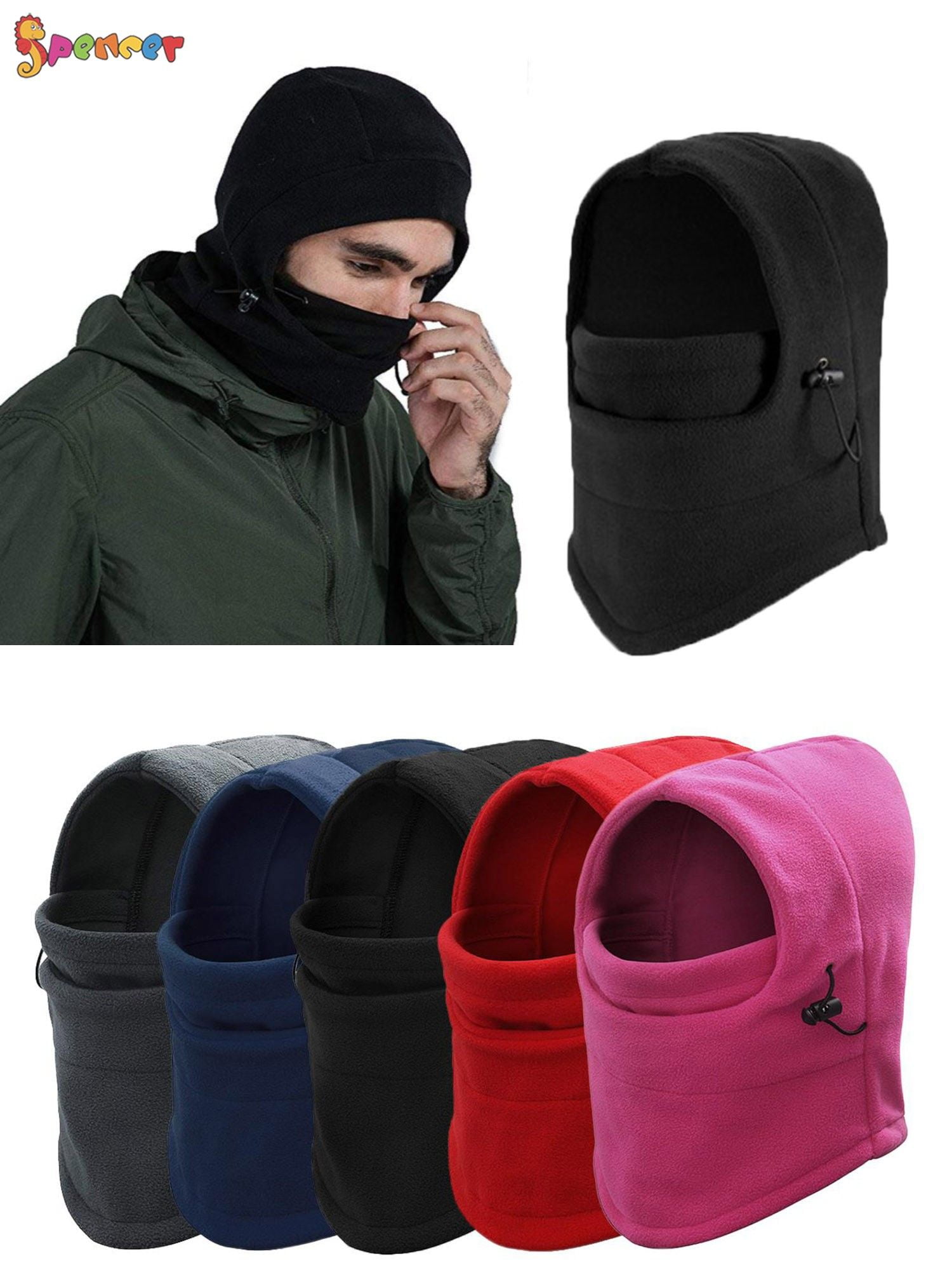 Mens Women Fleece Balaclava Hat Motorcycle Neck Face Mask Hooded Snow Ski Cap 