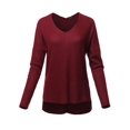 thumbnail image 1 of FashionOutfit Women's Casual Long Sleeve Dolman V-Neck Brushed Waffle Knit Tops, 1 of 1