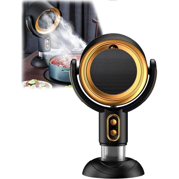 Smoke Fan for Smoking Indoors, Smoke Away Purifier Fan, Puffhide for Smoke Fan, Portable Smokeaway Fan, Tabletop Range Hood Smoke Eliminator for BBQ Hot Pot(Yellow)