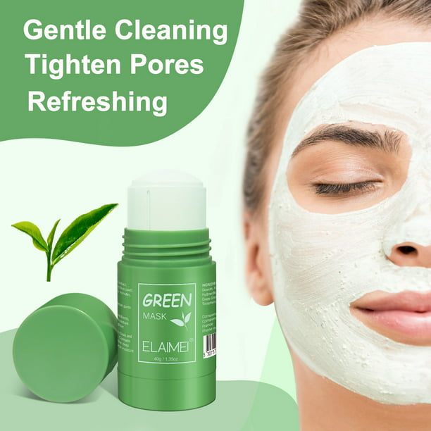 ELAIMEI Green Tea Mask Stick, Deep Blackhead Face Mask Stick Deep Cleaning Tea Tree Face 1 Pack -