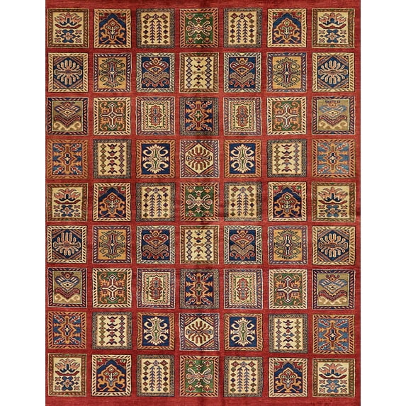 Ahgly Company Machine Washable Indoor Rectangle Abstract Tomato Red Area Rugs, 5' x 8'