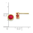 thumbnail image 3 of 14K Yellow Gold Earring Birthstone (07) July Women'S Ruby Round Red 5 mm, 3 of 3