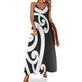 thumbnail image 2 of Black and White Layered Maori Koru Design Sleeveless Dress luxury evening dresses for women dress dresses Beachwear, 2 of 6