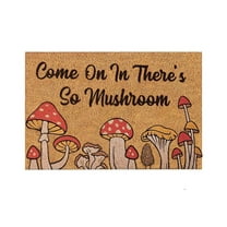kjfeif Mushroom Welcome Doormat, Funny Front Door Mat Coir Rug Indoor Outdoor Entrance Porch Carpet Fungi Cottage Home Decor Cottage Housewarming Gift 23.62*15.75''