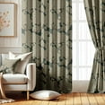 thumbnail image 2 of Vargottam Inverted Tree Canopy Design Blackout Curtains - Set of 2 Panels, 42 x 108 Inches Each - Light Blocking & Thermal Insulated Drapes with Grommet Top for Bedroom & Living Room - Green, 2 of 9