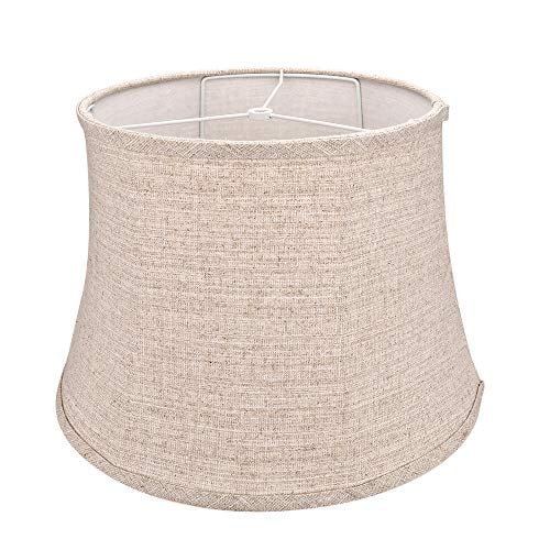 Tootoo Star Abat-Jour Tambour Brun Grand pour Lustres, Lampadaire et Lampe de Table, 12x16x11 Pouces Araignée, Tissu Lin Naturel Fait à la Main