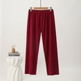 thumbnail image 2 of Bovxnpu Women Pajama Pants, Plus Size Pajama Pants Sleep Pants Lounge Pants Stylish Checkered Thickened Warm Loose Home Elastic Waist Sleep Trousers Loungewear Sleepwear, 2 of 3
