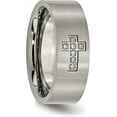 thumbnail image 6 of Chisel Titanium Brushed 1/15 Carat Diamond Cross 8.2mm Flat Band - Ring Size 13.0 Natural Diamonds, 6 of 8