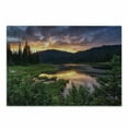 thumbnail image 1 of Mt Rainier Cutting Board, Spring Sunset National Park Woods Flowers Lake and Grass Calm Nature Photo, Decorative Tempered Glass Cutting and Serving Board, in 3 Sizes, by Ambesonne, 1 of 2
