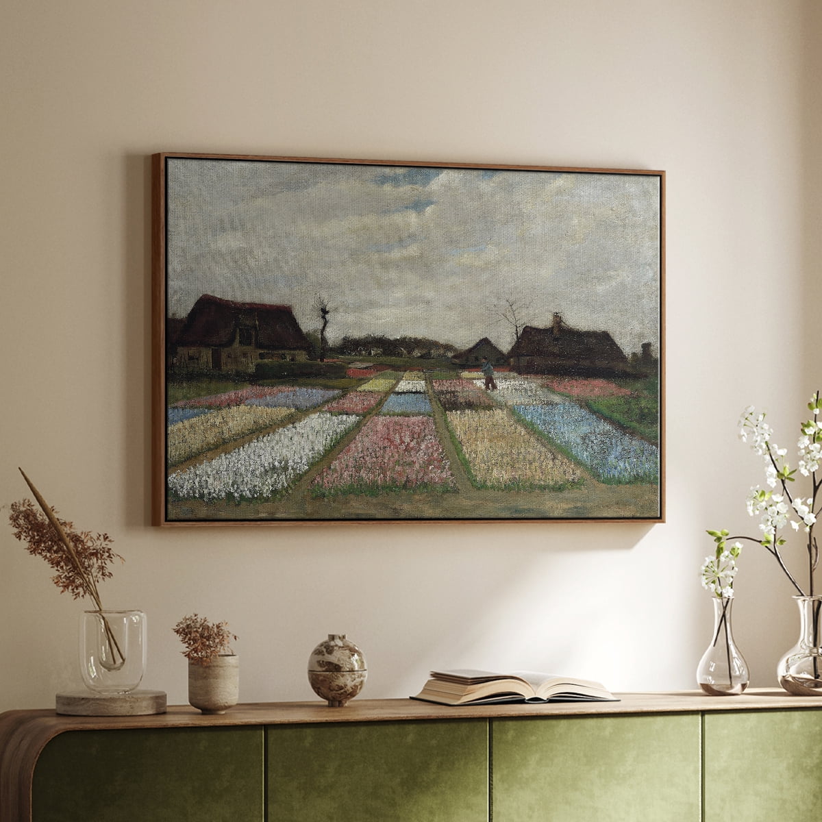 Vintage Landscape-CCCLXIII By Wexford Home Framed in Walnut Wood Gallery Wrapped Canvas 17 in. x 25 in.