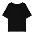 thumbnail image 3 of Patlollav Women Plus Size T Shirt Casual Square Neck Puffer Sleeve Tunic Tops 2024 Summer Short Sleeve Shirts, 3 of 6