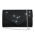 thumbnail image 1 of CurvChic Women Evening Bag Clutch Rhinestone Envelope Party Handbag Bridal Prom Purse (Black), 1 of 4